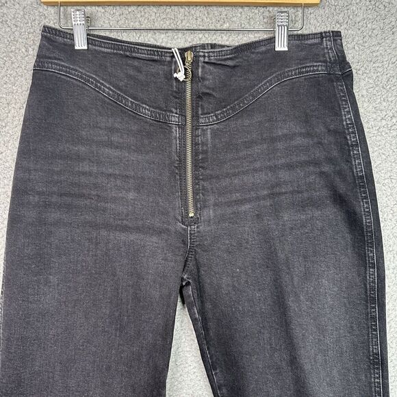 Frame The Zip Up Jean Women Size 29 Lunar Black Crop Stretch High Rise NWT - Picture 3 of 14